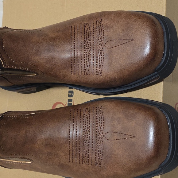 Men's steel toed workboots Two-Tone Leather Western NWT 11.5 - Picture 13 of 13